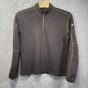 Kuhl Pullover Mens 2XL Brown ThermoKore 1/4 Zip Long Sleeve Fleece Hiking Shirt